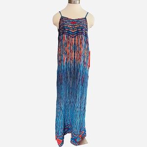 Tolani | 100% Silk Maxi Dress Spaghetti Straps